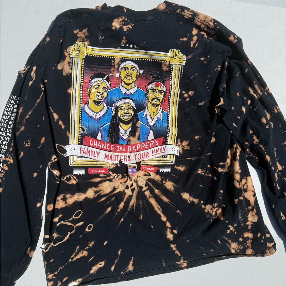 Black and Tan Chance the Rapper Family Matters Tour Graphic Long Sleeve Shirt